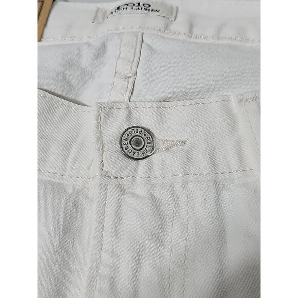 Polo Ralph Lauren 35x32 White The Sullivan Slim All Over Pony Denim Jeans NWT - Picture 11 of 13